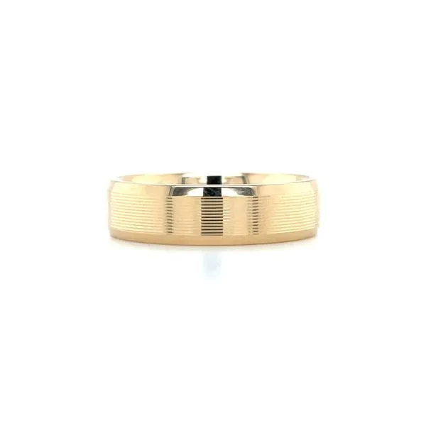 14K Yellow Gold 6 MM Machine Finished Band with Beveled Edges Image 4 Franzetti Jewelers Austin, TX