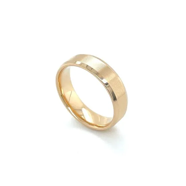 14K Yellow Gold 6 MM Machine Finished Band with Beveled Edges Franzetti Jewelers Austin, TX