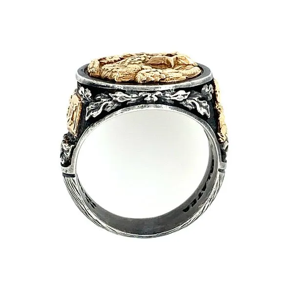 SS & 14KY Gold Eagle & Star Ring Image 4 Franzetti Jewelers Austin, TX