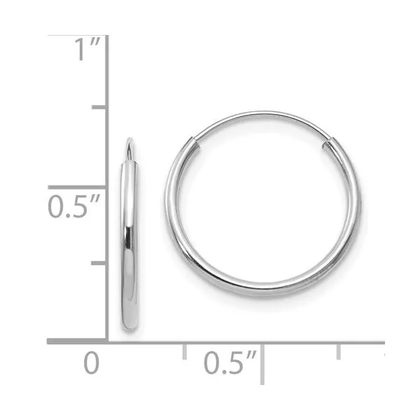 14K White Gold 15 MM Endless Hoop Earrings Image 4 Franzetti Jewelers Austin, TX