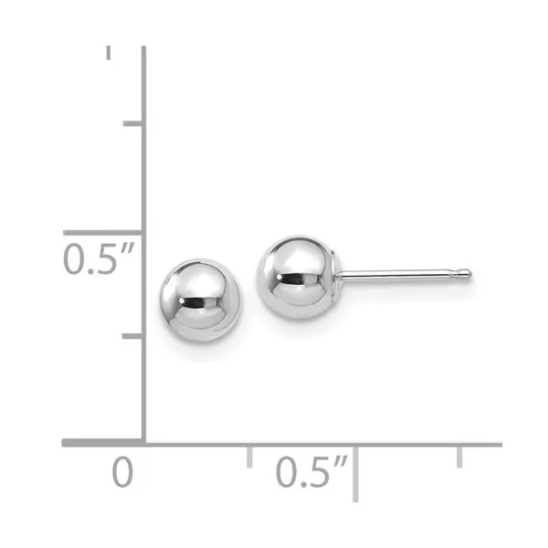 14K White Gold 5 MM Ball Stud Earrings Image 3 Franzetti Jewelers Austin, TX
