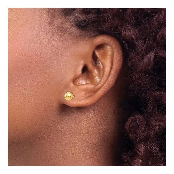 14KY Gold Polished 6 mm Ball Stud Earrings Image 2 Franzetti Jewelers Austin, TX