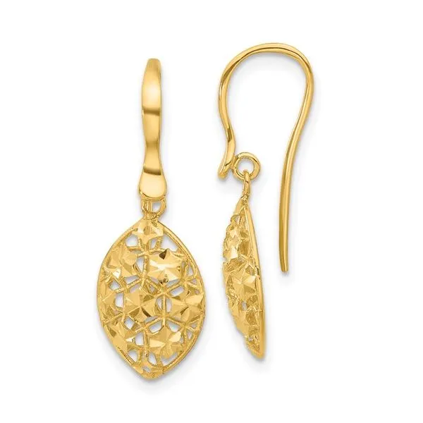 14KY Gold Polished D/C Shepherd Hook Dangle Earrings Franzetti Jewelers Austin, TX