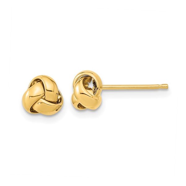 14KY Gold Polished 6.5 mm Love Knot Stud Earrings Franzetti Jewelers Austin, TX