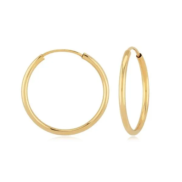 14KY Gold 25 mm Polished Endless Hoop Earrings Franzetti Jewelers Austin, TX