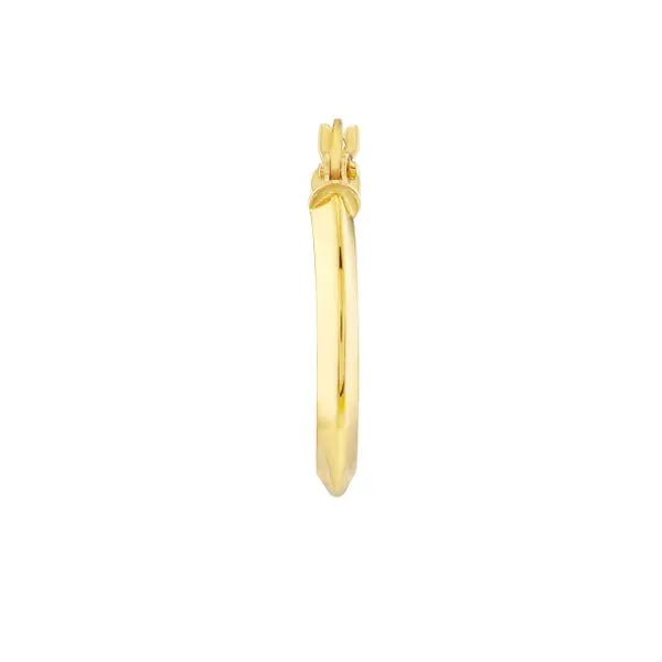 14KY Gold 20 MM Triangular Tube Polished Hoops Image 3 Franzetti Jewelers Austin, TX