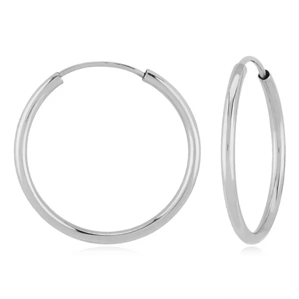 14KW Gold 20 mm Endless Hoop Earrings Franzetti Jewelers Austin, TX