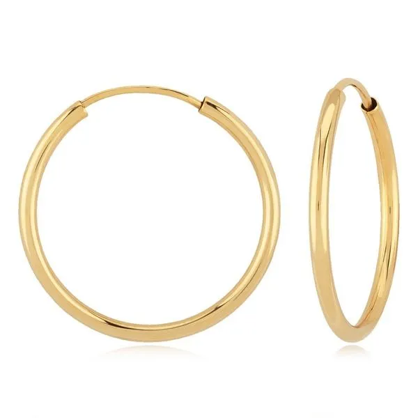 14KY Gold 20 mm Endless Hoop Earrings Franzetti Jewelers Austin, TX