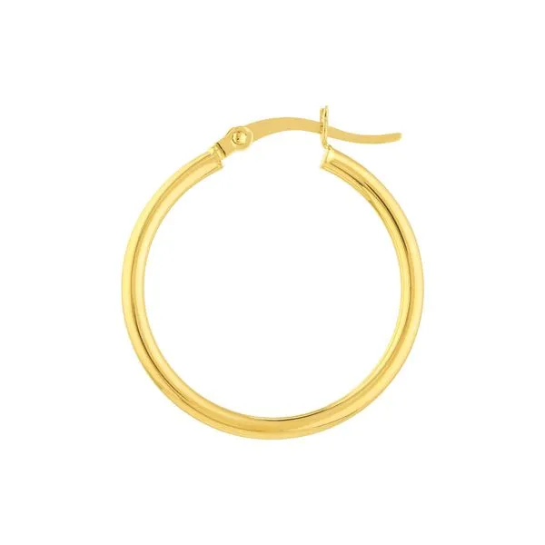 14KY Gold 25 MM Round Tube Polished Hoops Image 3 Franzetti Jewelers Austin, TX