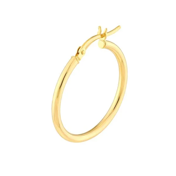 14KY Gold 25 MM Round Tube Polished Hoops Image 4 Franzetti Jewelers Austin, TX