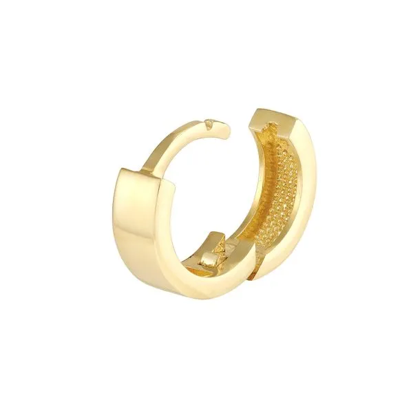14KY Gold Small 10.5 mm Round Huggie Hoop Earrings Image 3 Franzetti Jewelers Austin, TX