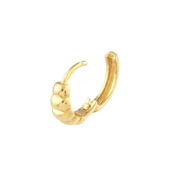 14KY Gold 1/2 Puffy Polished 13.5 MM Hoops Image 3 Franzetti Jewelers Austin, TX