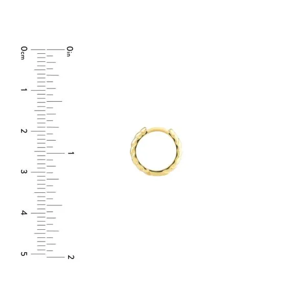 14KY Gold Medium Ribbed Polished 13 MM Hoops Image 5 Franzetti Jewelers Austin, TX