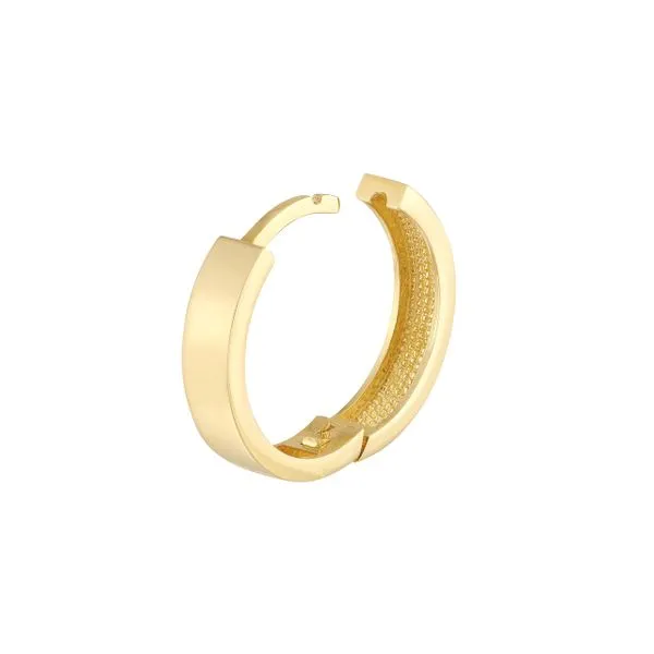 14KY Gold Medium 15.5 mm Round Hoop Earrings Image 3 Franzetti Jewelers Austin, TX