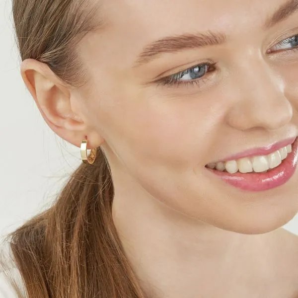 14KY Gold Large 17.6 mm Round Hoop Earrings Image 2 Franzetti Jewelers Austin, TX