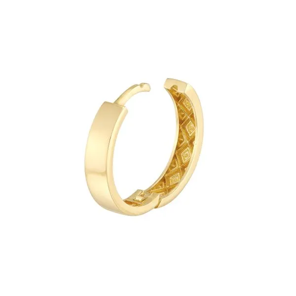 14KY Gold Large 17.6 mm Round Hoop Earrings Image 3 Franzetti Jewelers Austin, TX