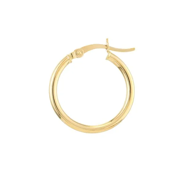 14KY Gold 20 MM Round Tube Polished Hoops Image 3 Franzetti Jewelers Austin, TX