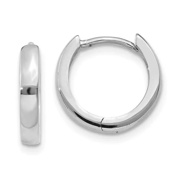 14KW Gold 11.25 mm Round Hinged Huggie Hoop Earrings Franzetti Jewelers Austin, TX