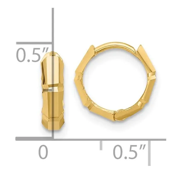 14KY Gold Small Geometric D/C 11 MM Huggie Hoops Image 5 Franzetti Jewelers Austin, TX