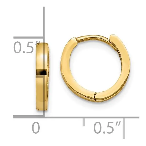 14KY Gold 11 MM Round Hinged Huggie Hoop Earrings Image 5 Franzetti Jewelers Austin, TX