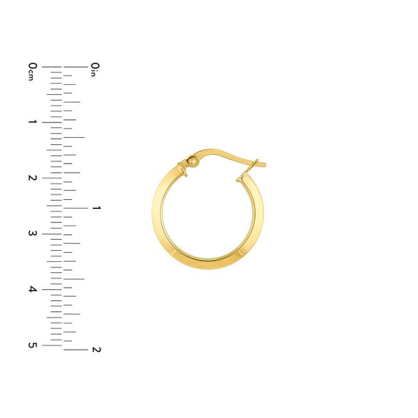 14KY Gold 20 MM Triangular Tube Polished Hoops Image 4 Franzetti Jewelers Austin, TX