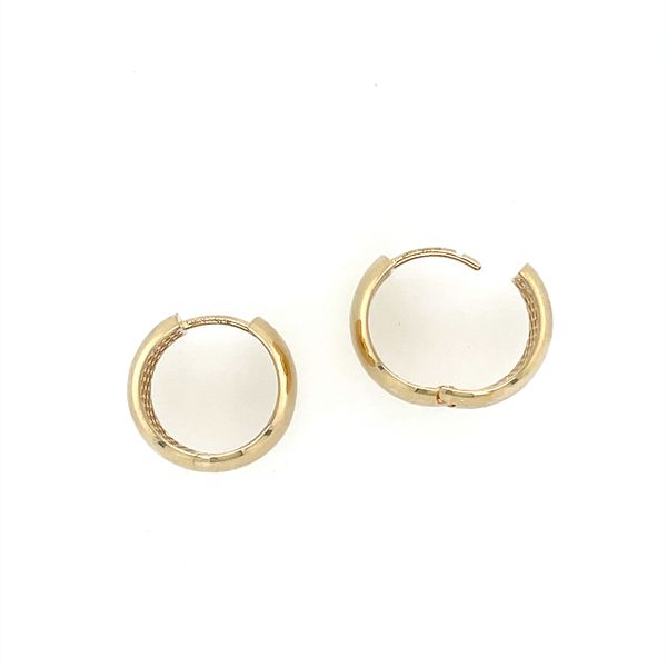 14KY Gold 16 MM Polished Round Huggie Hoop Earrings Image 4 Franzetti Jewelers Austin, TX