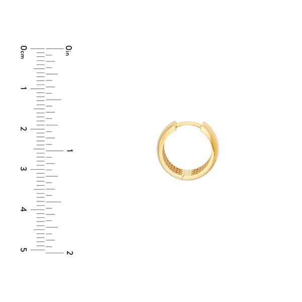 14KY Gold 16 MM Polished Round Huggie Hoop Earrings Image 5 Franzetti Jewelers Austin, TX