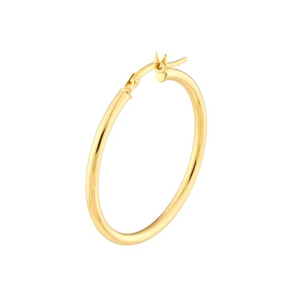 14KY Gold 30 MM Round Tube Polished Hoops Image 3 Franzetti Jewelers Austin, TX