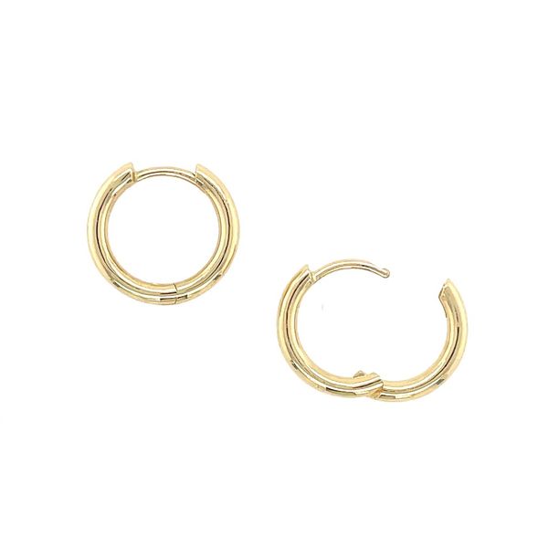 14KY Gold Hinged 15 mm Hoop Earrings Image 3 Franzetti Jewelers Austin, TX