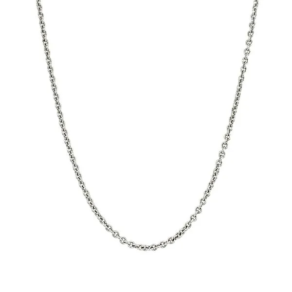 18K White Gold 1.75 mm Cable Link Chain 16