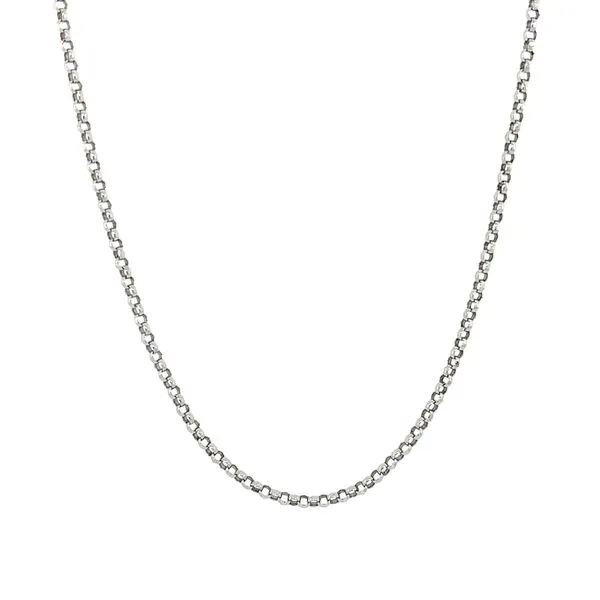 14K White Gold 1.55 mm Rolo Chain 16