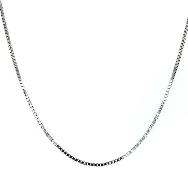 14K White Gold 0.8 mm Box Chain 18
