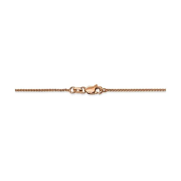 14K Rose Gold 1 mm Wheat Chain 18