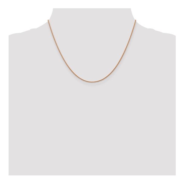 14K Rose Gold 1 mm Wheat Chain 18