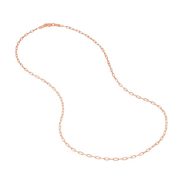 14K Rose Gold 1.95 mm Paperclip Chain 22