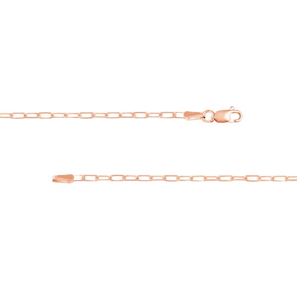 14K Rose Gold 1.95 mm Paperclip Chain 22
