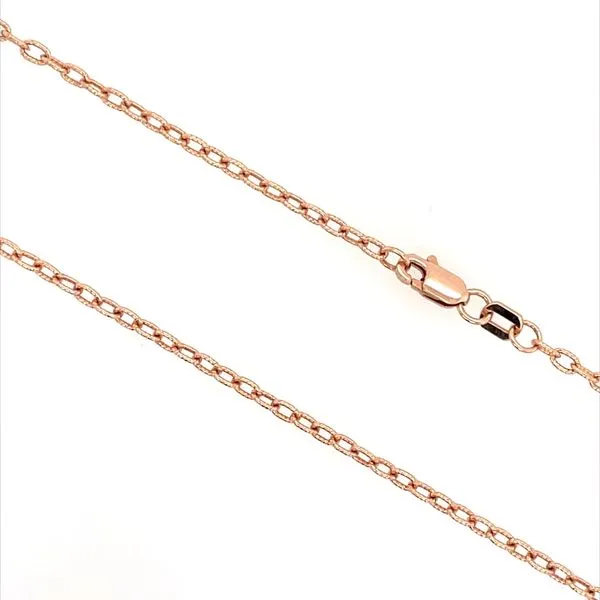 14K Rose Gold 1.85 mm Diamond Cut Rolo Chain 16