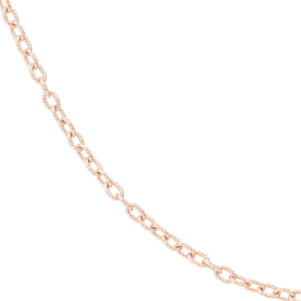 14K Rose Gold 1.90 mm Designer Rolo Chain 16