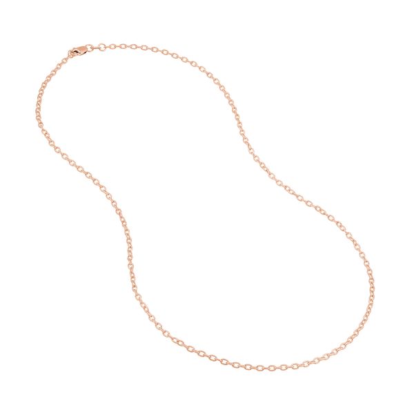 14K Rose Gold 1.90 mm Designer Rolo Chain 16