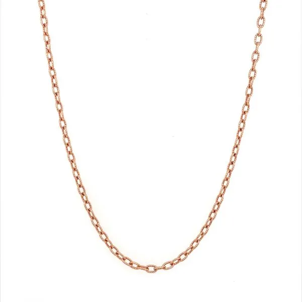 14K Rose Gold 1.85 mm Diamond Cut Rolo Chain 16
