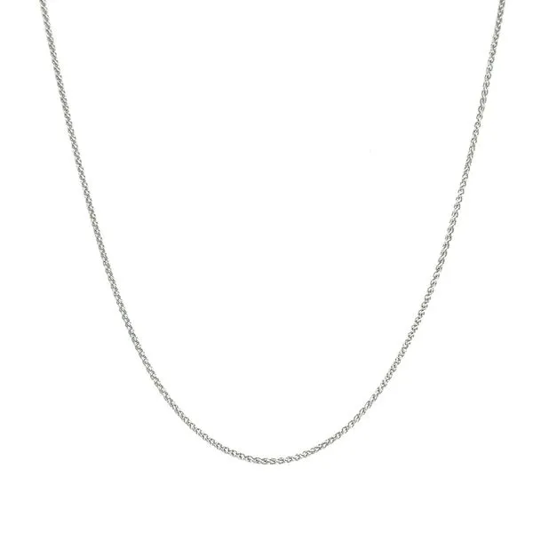 14K White Gold 0.8 mm Wheat Chain 16