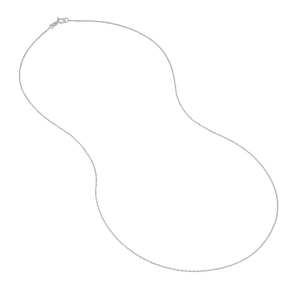 14K White Gold 0.65 mm Rope Chain 16