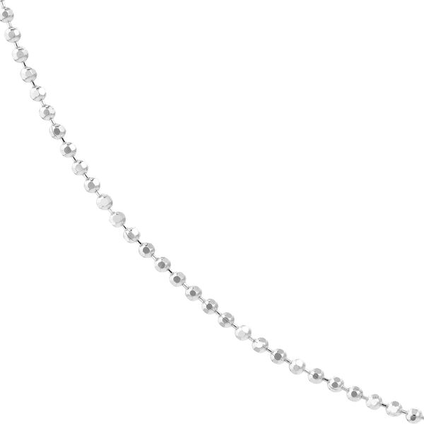 14K White Gold 1.15 mm Sparkle Bead Chain 16