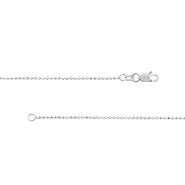 14K White Gold 1.15 mm Sparkle Bead Chain 16