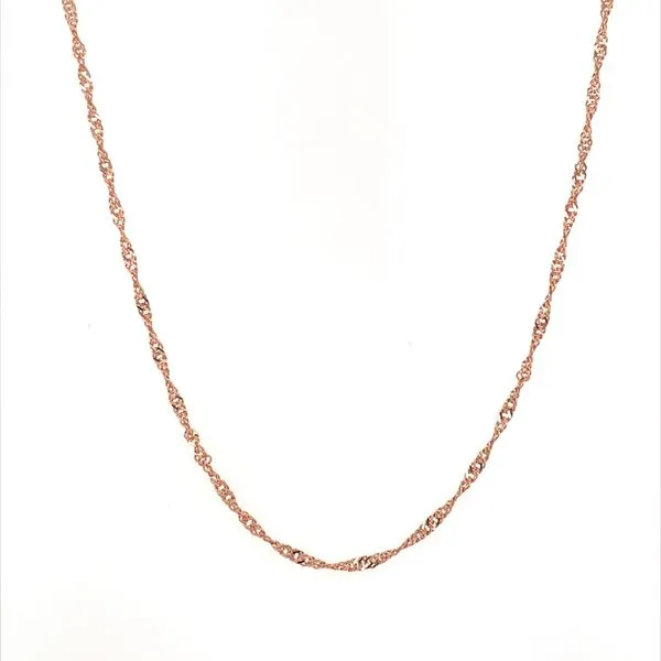 14K Rose Gold 1 mm Singapore Chain 16