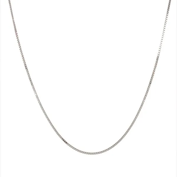 14K White Gold 0.8 MM Box Chain 18