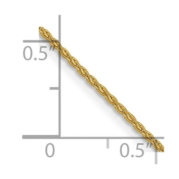 14KY Gold 1.2 mm Parisian Wheat Chain 18