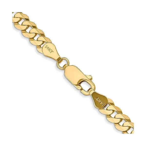 14KY Gold 4.75 MM Flat Beveled Curb Chain 20