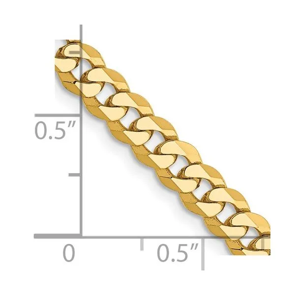 14KY Gold 4.75 MM Flat Beveled Curb Chain 20
