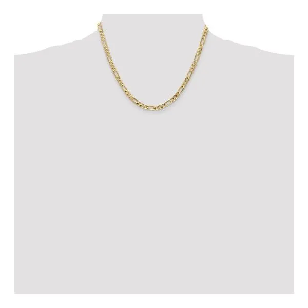 14K Yellow Gold 4.75 MM Figaro Chain 18